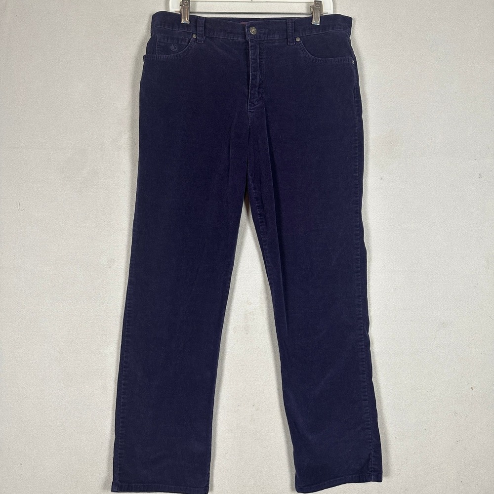 Gloria Vanderbilt Pants Womens 12 Straight Leg Purple Corduroy 5-Pocket Casual